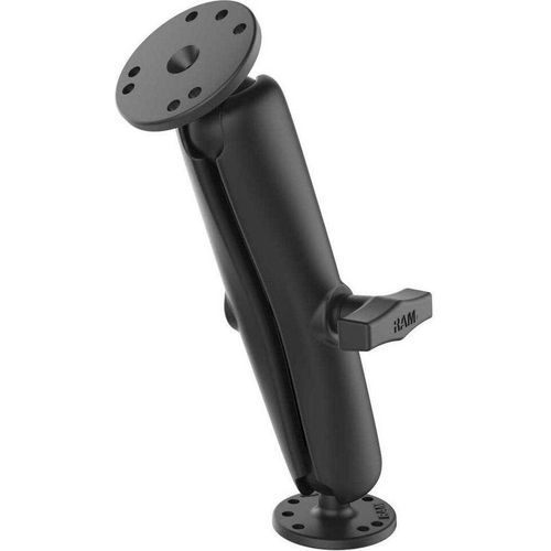 Ram Mounts C Größe Lang. Zwei Runde Platten. Doppelte Kugelhalterung Silber Silber One Size