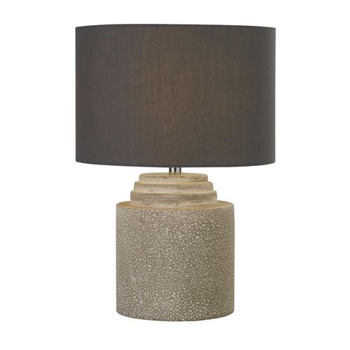 Zara Tischleuchte Beton grau Textilschirm E14