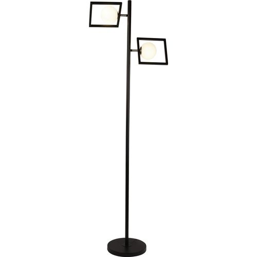 Stehleuchte, Schwarz, Glaskugel Weiß, H 153,5 cm, ROSEWELL