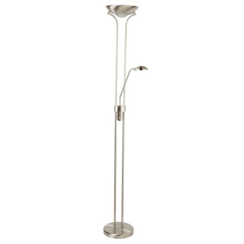 Zeitgenössische Stehleuchte Mutter Kind Stahl Silber Glas Led 15,41W 3000K