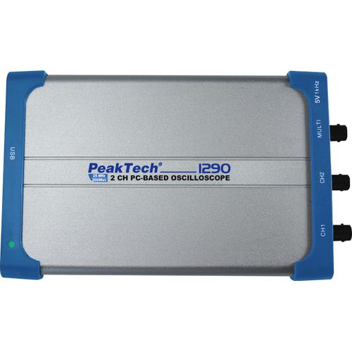 PeakTech P 1290 - 25 MHz / 2 CH 100 MS/s PC Oszilloskop mit isolierter USB Schnittstelle