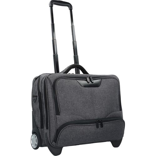 Pilotenkoffer Trolley Aktenkoffer Umhängegurt Koffer 47 cm Grau Canvas Bowatex