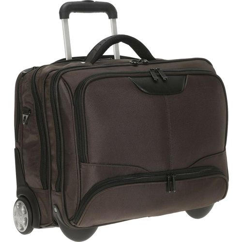 Pilotenkoffer Trolley Aktenkoffer Umhängegurt Koffer 47 cm Braun Nylon Bowatex