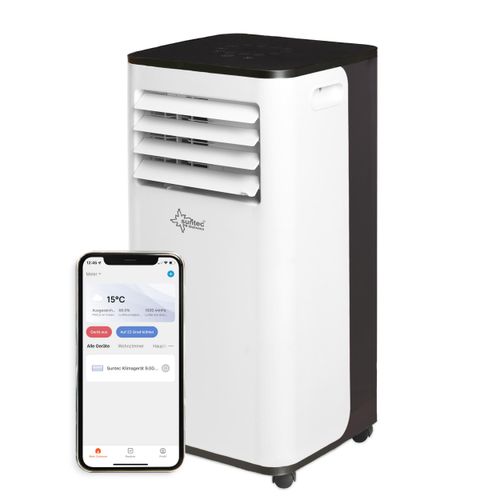 SUNTEC Mobiles lokales Klimagerät CoolFixx 2.6 Eco R290 | für Räume bis 80 m3 (34 m2) | inkl. Abluftschlauch | Kühler und Entfeuchter mit ökologischem Kühlmittel R290 | 9.000 BTU/h, EEK A
