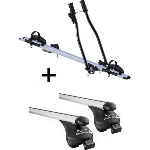 Fahrradträger SAGITTAR + Relingträger Quick L kompatibel mit für VW Golf Sportsvan ab 2014
