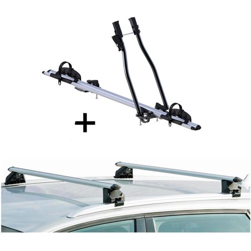 Fahrradträger SAGITTAR + Relingträger CRV120A kompatibel mit Chevrolet Matiz 98-05