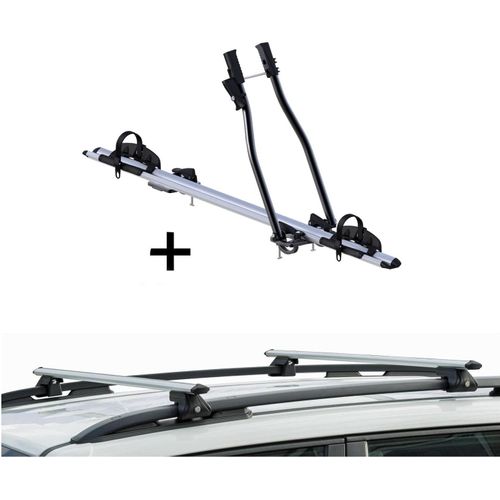 Fahrradträger SAGITTAR + Relingträger CRV135 kompatibel mit Mahdindra Goa ab 02