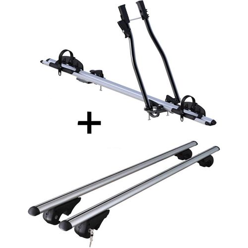 Fahrradträger SAGITTAR + Relingträger Rio 135 kompatibel mit für Fiat Stilo Stationwagon (Kombi) 192 2001-2010