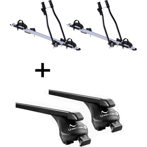 2x Fahrradträger SAGITTAR + Relingträger Quick kompatibel mit Bmw X7(G07) (5 Türer) ab 2019 offene Reling