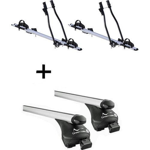 2x Fahrradträger SAGITTAR + Relingträger Quick L kompatibel mit für BMW X1 (E84) 2009-2015