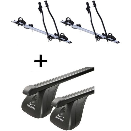 2x Fahrradträger SAGITTAR + Dachträger VDP Stahl kompatibel mit für Opel Vectra C 4 Türer 2002-2008