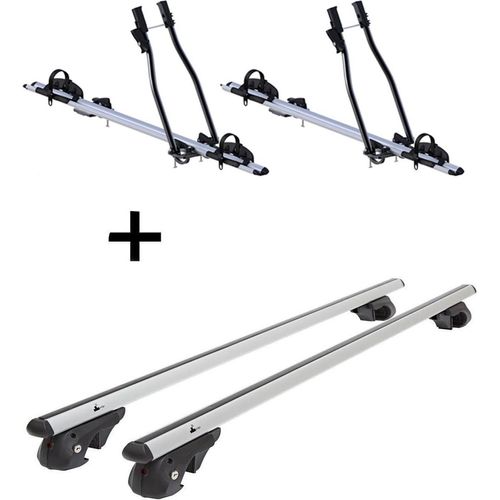 2x Fahrradträger SAGITTAR + Relingträger VDP004 XL kompatibel mit für Mercedes Vaneo W414 2002-2005