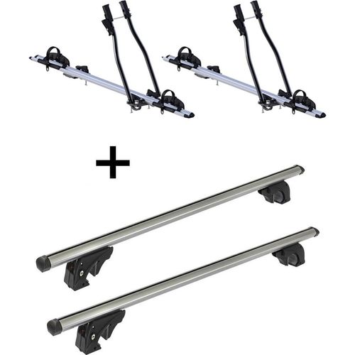 2x Fahrradträger SAGITTAR + Dachträger/Relingträger VDP LION1 kompatibel mit Tata Xenon (5 Türer) ab 07