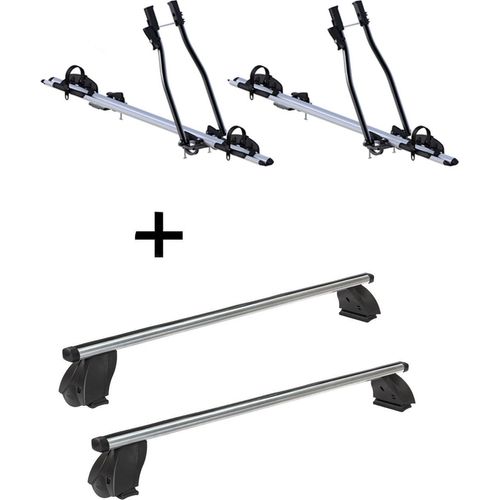 2x Fahrradträger SAGITTAR + Dachträger K1 PRO Aluminium kompatibel mit für VW Multivan (T5) 09-15 Image