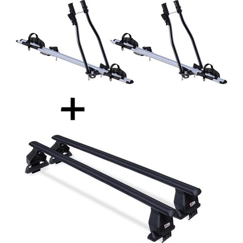 2x Fahrradträger SAGITTAR + Dachträger Menabo Tema Stahl kompatibel mit für Mercedes A-Klasse (W168) 1997-2004