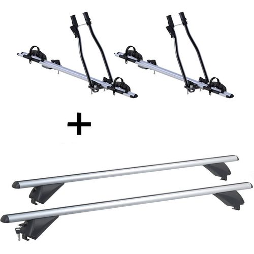 2x Fahrradträger SAGITTAR + Alu Dachträger RB003 kompatibel mit Bmw X1 (E84) (5Türer) 2009-2015