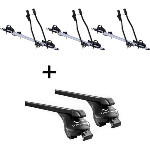 3x Fahrradträger SAGITTAR + Relingträger Quick kompatibel mit Bmw X7(G07) (5 Türer) ab 2019 offene Reling