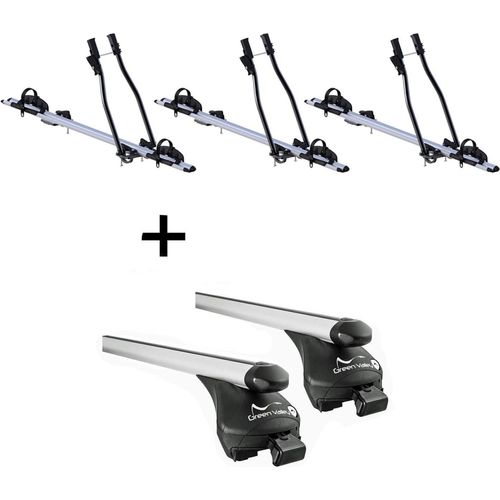 3x Fahrradträger SAGITTAR + Relingträger Quick L kompatibel mit für BMW X1 (E84) 2009-2015