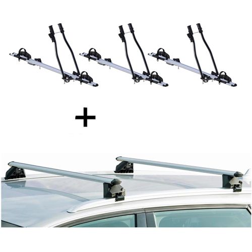 3x Fahrradträger SAGITTAR + Relingträger CRV107A kompatibel mit für BMW X1 (E84) 5 Türer 2009-2015