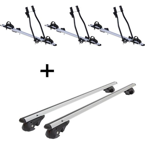 3x Fahrradträger SAGITTAR + Relingträger VDP004 XL kompatibel mit für Mercedes Vaneo W414 2002-2005