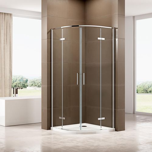 Duschkabine Viertelkreis mit Drehtür EX406A - Nano ESG-Sicherheitsglas - Größe wählbar, Maße Duschkabine:90x90cm