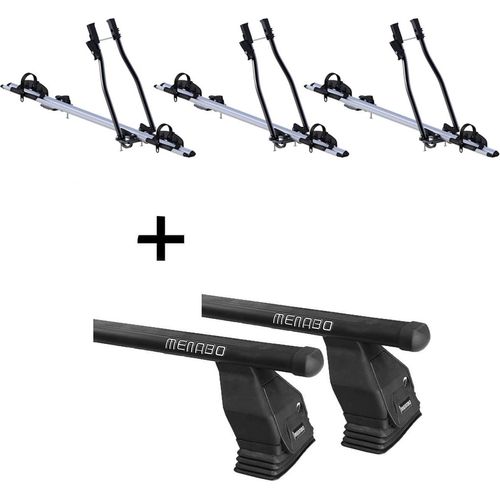 3x Fahrradträger SAGITTAR + Dachträger Menabo Tema Stahl kompatibel mit für Mercedes B-Klasse W245 2005-2011