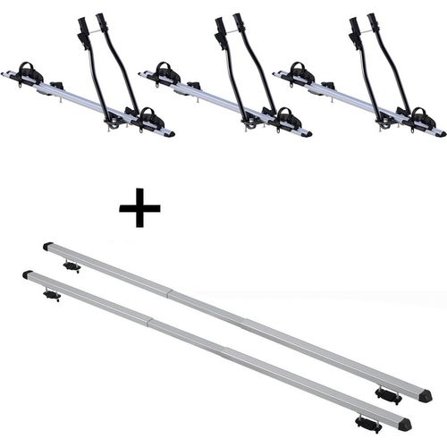 3x Fahrradträger SAGITTAR + Dachträger RAPID kompatibel mit Bmw X5 (E53) (5Türer) 99-06