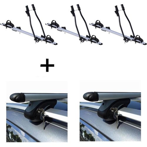 3x Fahrradträger SAGITTAR + Relingträger VDP L120 kompatibel mit für Hyundai Tucson JM 04-15