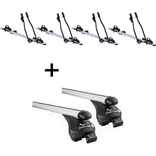 4xFahrradträger SAGITTAR + Relingträger Quick L kompatibel mit für BMW X1 (E84) 2009-2015