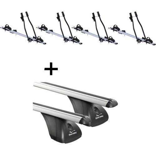 4x Fahrradträger SAGITTAR + Dachträger VDP kompatibel mit für Opel Vectra C 4 Türer 2002-2008