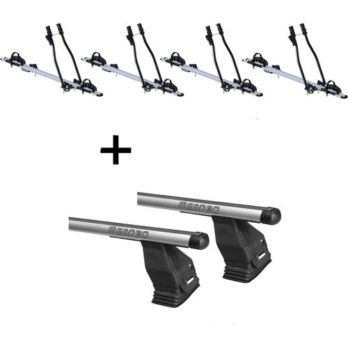 4x Fahrradträger SAGITTAR + Dachträger Menabo Tema kompatibel mit für Mercedes B-Klasse W245 2005-2011