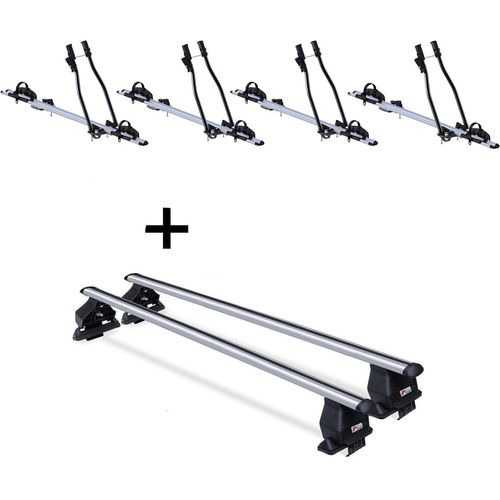 4x Fahrradträger SAGITTAR + Dachträger Menabo Tema kompatibel mit für Mercedes A-Klasse (W168) 1997-2004