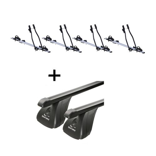 4x Fahrradträger SAGITTAR + Dachträger VDP Stahl kompatibel mit Opel Vectra C 4 Türer 2002-2008