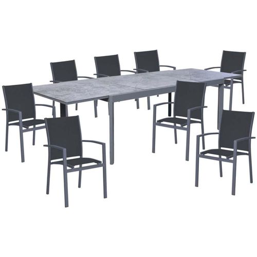 9-Teilige Tischgruppe, Alu, Platte