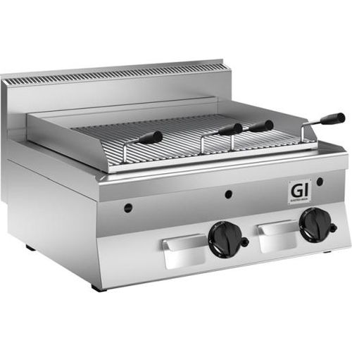Gi 650 Hp Lavasteingrill Mit Edelstahl-Gitterrost, 80Cm