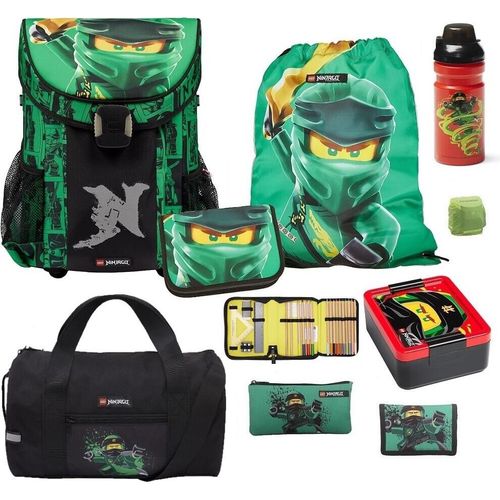 Lego Ninjago Schulranzen Set EASY GOLDEN POWER (2024) 9-teilig mit Brotdose, Trinkflasche und Sporttasche