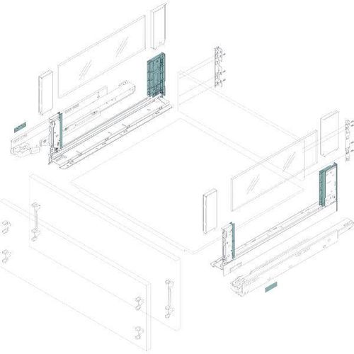Blum Legrabox free H C Schubladenschienen Set | 1 Paar, 70kg 650mm | Tip On Vollauszug, oriongrau