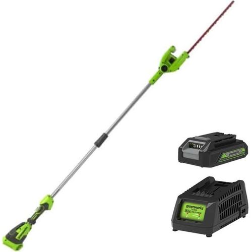 Heckenschere 51 cm GREENWORKS 40V - Am Mast - 1 Batterie 2,0 Ah - 1 Ladegerät - G40PHAK2