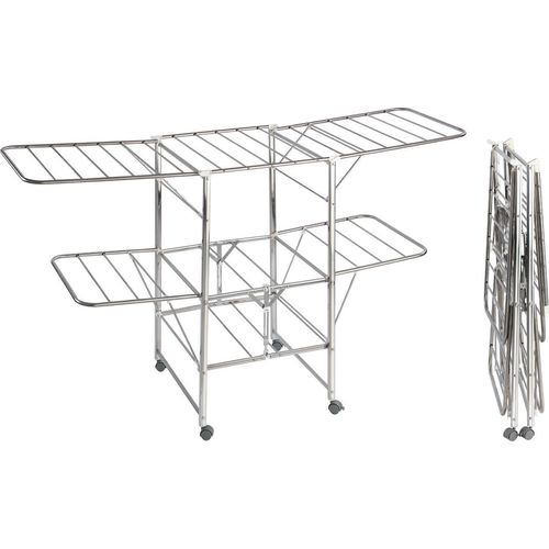 WENKO Mobiler Wäschetrockner aus rostfreiem Edelstahl 186 x 109 x 58 cm