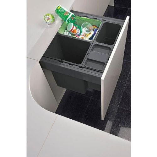Ninka Mülltrennsystem Set eins2fünf - Einbaumülleimer 2 Fächer für KB 500/NL 500, grau