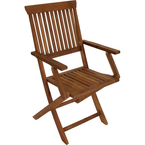Klappstuhl Gartenstuhl Stuhl 4er Set mit Armlehnen klappbar aus Akazienholz