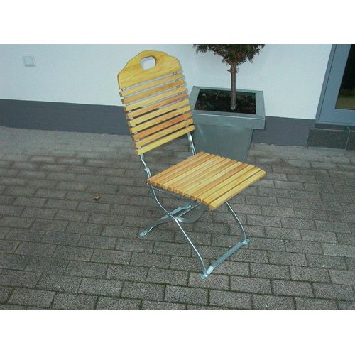 Klappstuhl 91062F Holzstuhl Gartenstuhl Stuhl 2er Set, verzinkt