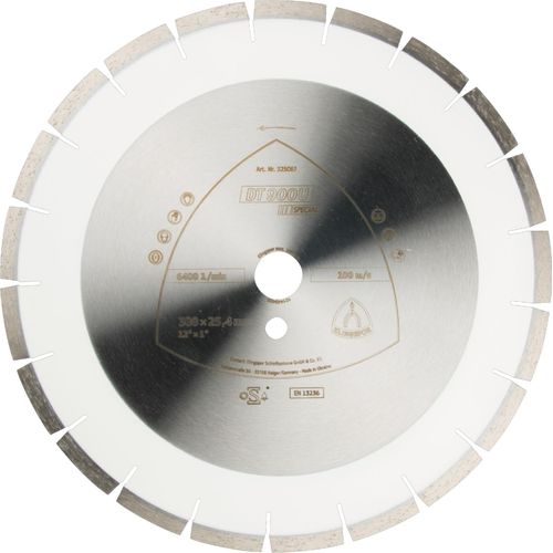 Klingspor DT 900 U Diamanttrennscheiben 500 x 3,7 x 30 mm 36 Segmente 40 x 3,7 x 10 mm Engverzahnt