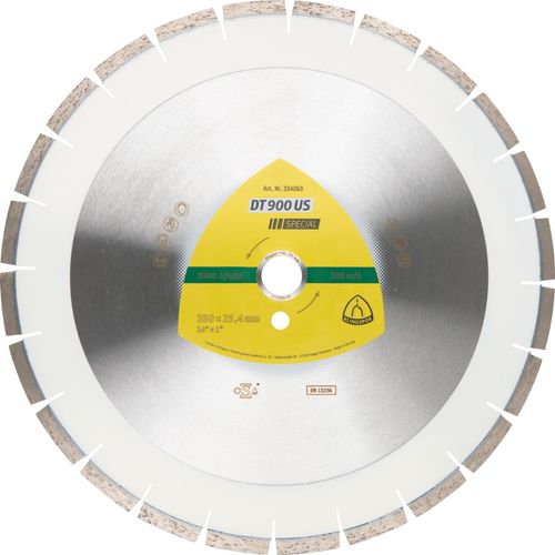 Klingspor DT 900 US Diamanttrennscheiben, 400 x 3,6 x 25,4 mm 28 Segmente 40 x 3,6 x 10 mm, Engverzahnt