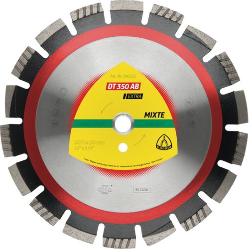 Klingspor DT 350 AB Diamanttrennscheiben, 300 x 2,8 x 25,4 mm 18 Segmente 40 x 2,8 x 12 mm, Weitverzahnt