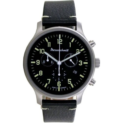 Aristo Herren Messerschmitt Uhr Fliegeruhr Chronograph ME-3H200L Leder