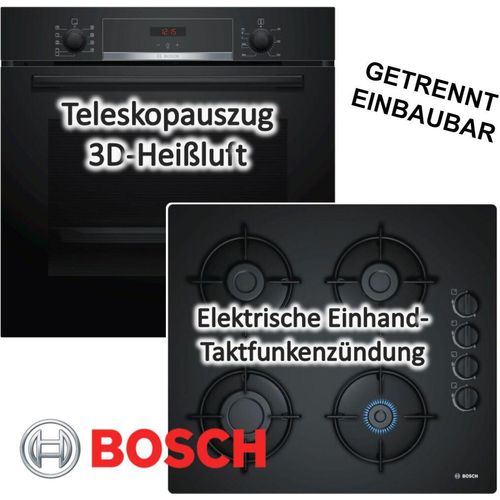 HERDSET Bosch Backofen mit Gaskochfeld autark 60 cm Teleskopführung neu