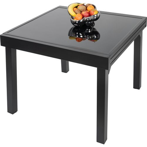 Gartentisch Balkontisch Ausziehbar 90 - 180 cm Schwarz Diplomat ib style®