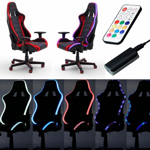 Gamingstuhl McRACING LED Chefsessel Racer rot schwarz