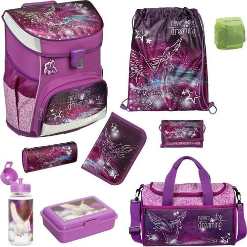PEGASUS Schulranzen Set Scooli CampusFit Ranzen 9-teilig mit Sporttasche